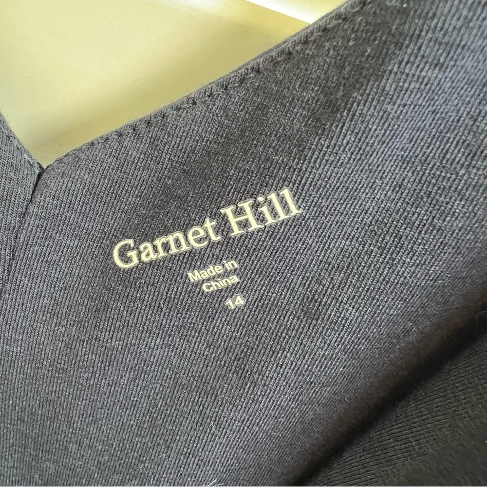 Garnet Hill 30839 Navy Blue V-Neck Modern Surplice Maxi Dress Women’s Size 14 - Picture 3 of 5